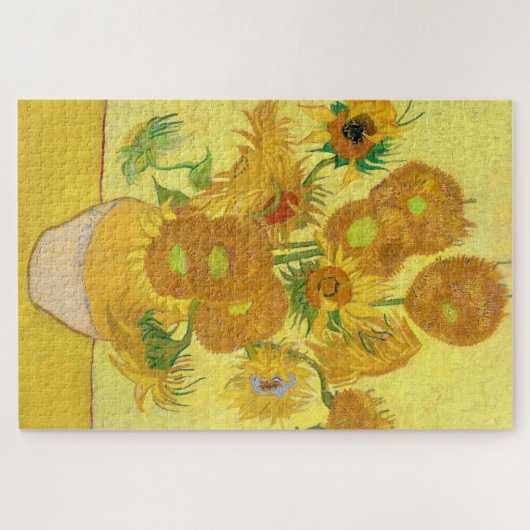 Vase with fifteen sunflowers by Vincent Van Gogh  Puzzle (Horizontal)