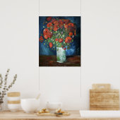 Vase with Poppies 1886 by Vincent van Gogh Poster (Küche)