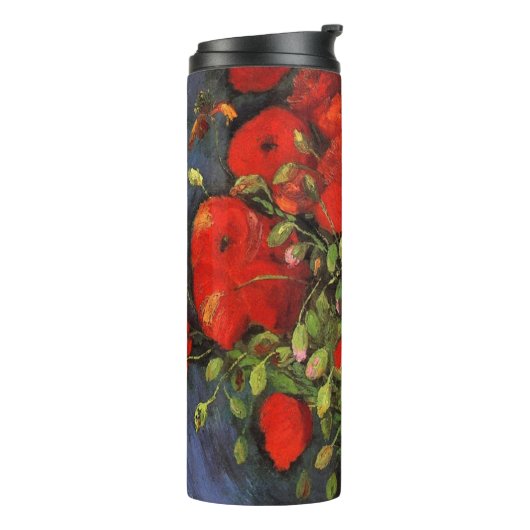 Vase with Red Poppies by Vincent van Gogh Thermosbecher (Nach links gedreht)