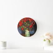 Vase with Red Poppies Vincent van Gogh Runde Wanduhr (Zuhause)