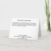 Vasectomy behalten Ruhe und machen weiter Karte (Rückseite)