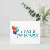 Vasektomie Postkarte (Stehend Vorderseite)