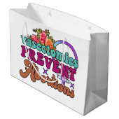 Vasektomien verhindern Abortionen Gifttaschen Große Geschenktüte (Rückseite Schrägansicht)