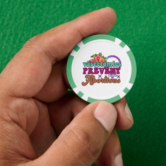 Vasektomien verhindern Abortionen Poker Chips (Hand)
