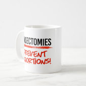 Vasektomien verhindern Abtreibungen Kaffeetasse (Vorderseite Links)