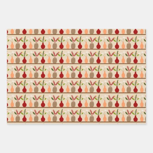 Vasen und Blume, gemischte Verpackungspapierblätte Geschenkpapier Set (Vorderseite 3)