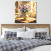 Vasenvase mit lila Veilchen Impasto Leinwanddruck (Insitu (Schlafzimmer))