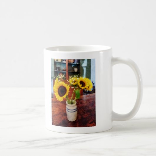 Vasenvase mit Sonnenblumen Kaffeetasse (Rechts)
