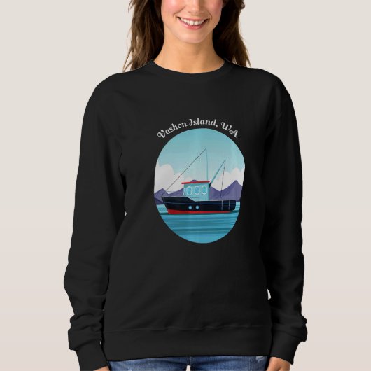 Vashon Island Washington Fischerboot Fischer Sweatshirt (Vorderseite)