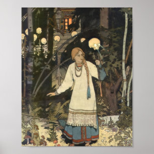 Vasilisa das Schöne an der Hütte von Baba Yaga - I Poster