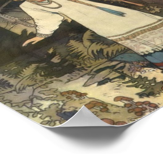 Vasilisa, das Schöne in der Hütte von Baba Yaga - Poster (Ecke)