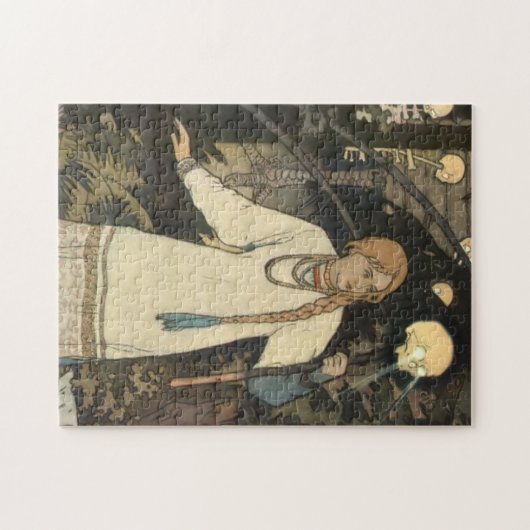 Vasilisa, das Schöne in der Hütte von Baba Yaga -  Puzzle (Horizontal)