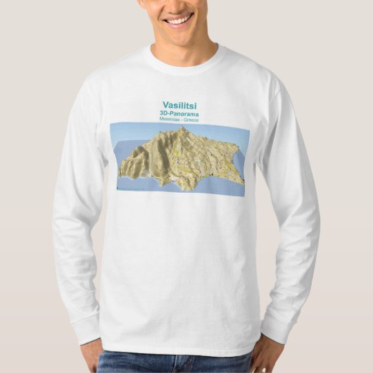 Vasilitsi - 3D-Panorama Karte - T - Shirt Long (Vorderseite)