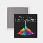 Vaskuläre Sonographie - farbenfrohe Ultraschallwel Magnet (Vorderseite/Rückseite)