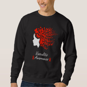 Vaskulitis Bewusstsein Frauen Schmetterlinge Haarb Sweatshirt