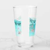 vaso  con agua azul  y peces glas (Rechts)