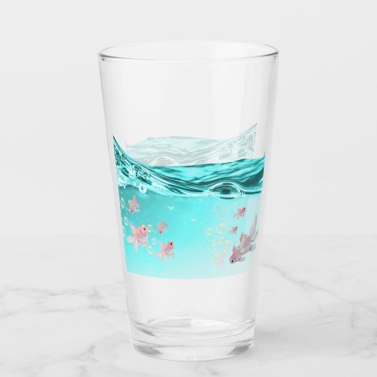 vaso  con agua azul  y peces glas (Vorderseite)