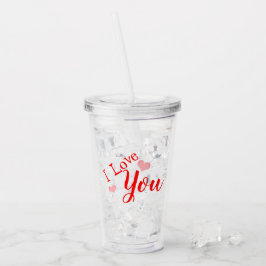 Vaso de acrílico - Te amo Acryltrinkbecher