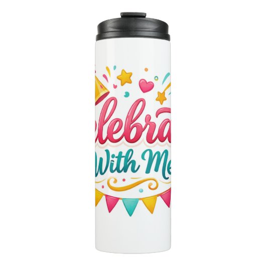 Vaso Térmico con Diseño “Celebrate With Me” | Idea Thermosbecher (Vorderseite)