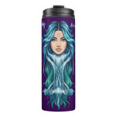 Vaso térmico Lady Acuario – Misterio zodiacal Thermosbecher (Vorderseite)