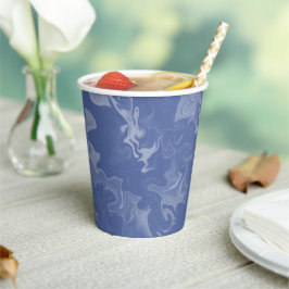 Vasos de papel efecto marmolado azul pappbecher