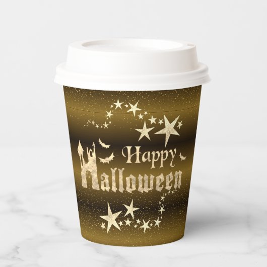 Vasos De Papel Paper cup para Halloween marrón Pappbecher (Vorderseite)