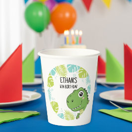 Vasos De Papel Personalized Dinosaur Paper Cups - Pappbecher