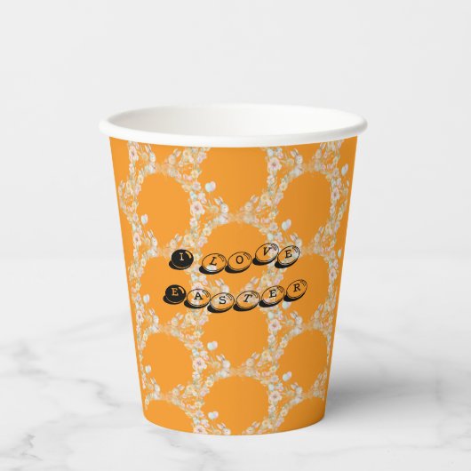 Vasos De Papel Watercolor Bunny Wreath Easter Part Pappbecher (Vorderseite)