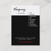 Vasquez - mutiger Künstler-Maler-Illustrator Visitenkarte (Rückseite)