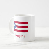 Vasquez Puertorikaner-Flagge Kaffeetasse (Vorderseite Links)