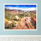 Vasquez Rocks Watercolor Leinwanddruck (Insitu (Holzboden))