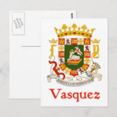 Vasquez Schild von Puerto Rico Postkarte (Vorne/Hinten)