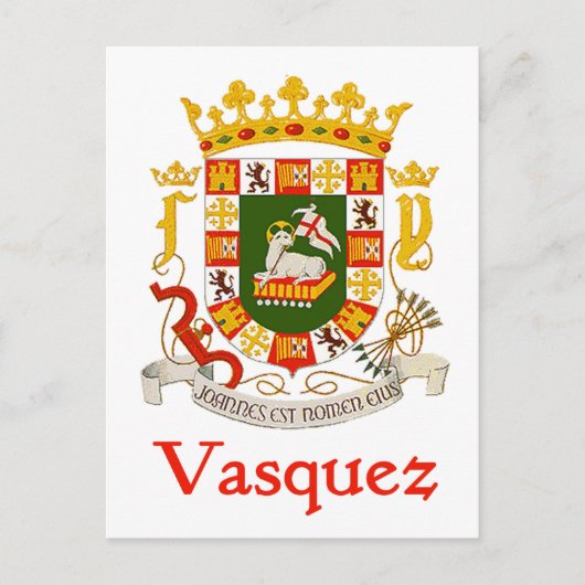 Vasquez Schild von Puerto Rico Postkarte (Vorderseite)