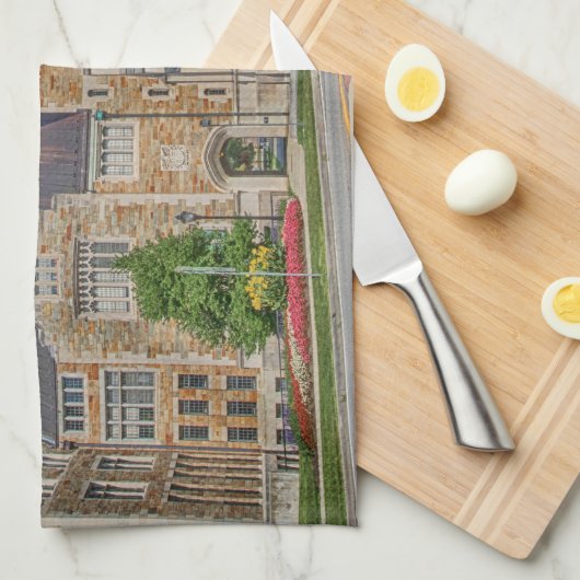 Vassar Uni-Haupteingang in NY Geschirrtuch (Viertel Falte)