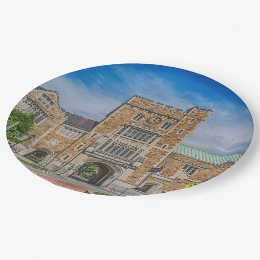 Vassar Uni-Haupteingang in NY Pappteller (Schrägansicht)