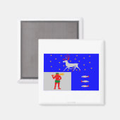 Västerbottens län flag magnet (Vorderseite/Rückseite)