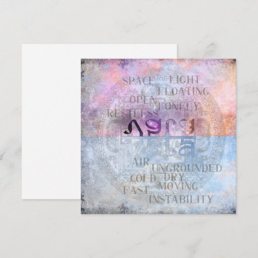 VATA DOSHA - Grußkarte (Vorne/Hinten)