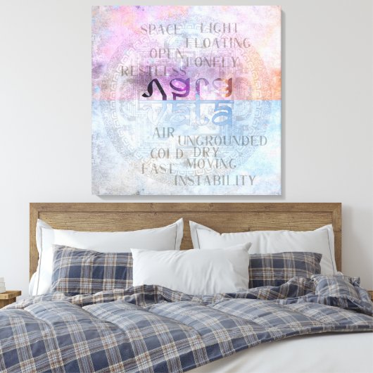 VATA DOSHA - Wrapped Canvas Leinwanddruck (Insitu (Schlafzimmer))
