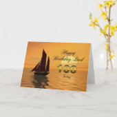 Vater, 100. Sunset Yacht Geburtstagskarte Karte (Gelbe Blume)