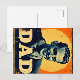VATER (1) Inspirierte Grafik der 60er Jahre Feiertagspostkarte