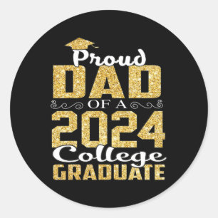 Vater 2024 Graduate Uni Shirt Abschluss Runder Aufkleber