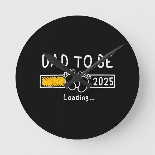 Vater 2025 Vater soll 2025 Papa zum Ziel haben Runde Wanduhr (Vorderseite)