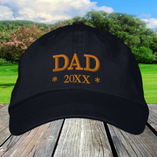 VATER 20XX bestickte Baseballkappe gold / blau