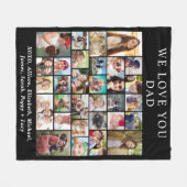 Vater 30 Fotocollage Schwarz Fleecedecke (Vorderseite (Horizontal))