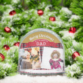 Vater 3 Fotos Frohe Weihnachten Tartan Personalisi Schneekugeln (Weihnachten)