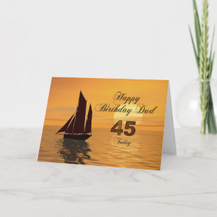 Vater, 45. Sunset Yacht Geburtstagskarte Karte