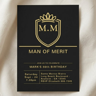 Vater 60. Geburtstag 60 Jahre Schwarz Gold Party Einladung