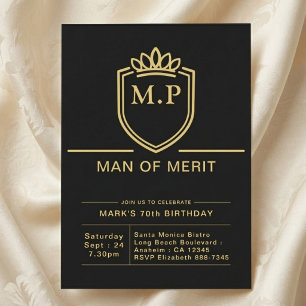 Vater 70. Geburtstag 70 Jahre Schwarz Gold Party Einladung