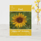 Vater 80. Geburtstag Sonnenblume Karte (Gelbe Blume)