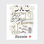 Vater A Son's erste A Daughters erste Liebe Aufkleber (Blatt)